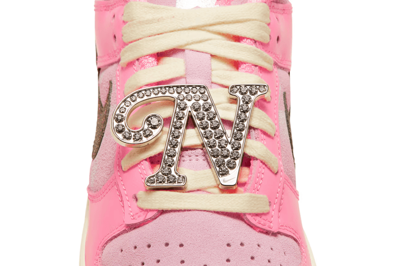 nike barbie sneakers pink dunk low chain bling laces