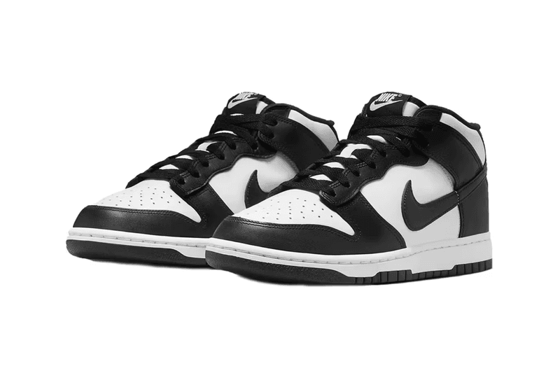 nike panda dunk black white mid high top sneaker