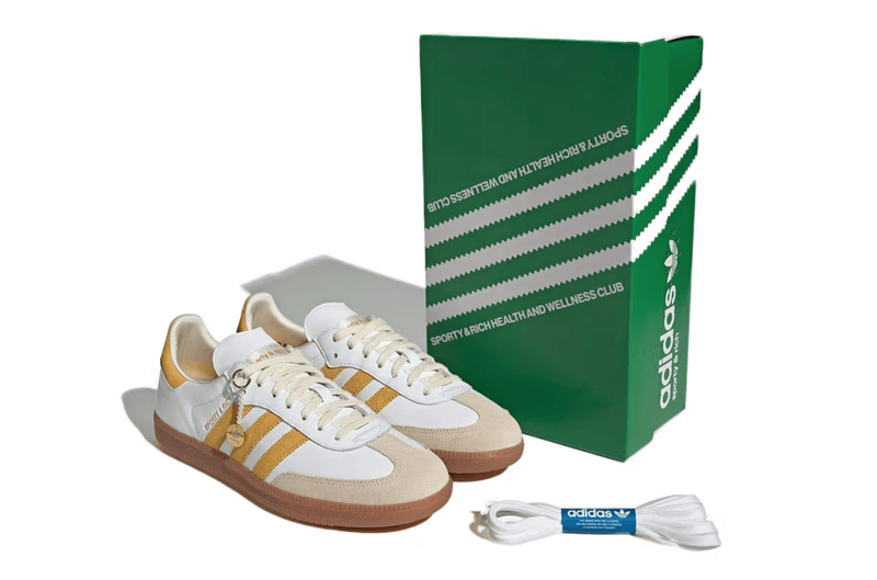 sporty and rich adidas samba sneaker white burgundy beige