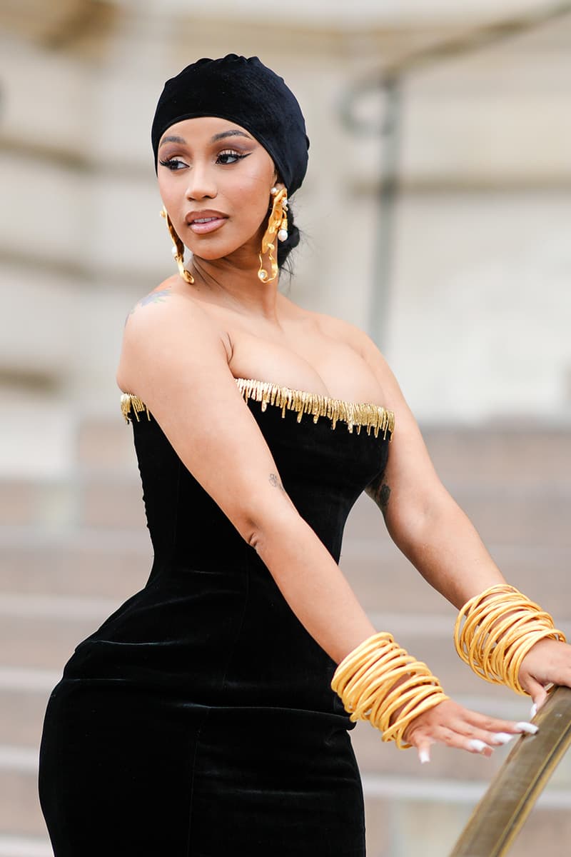 Cardi B Buss Down Middle Part Hairstyle Paris Couture Week Photos Instagram