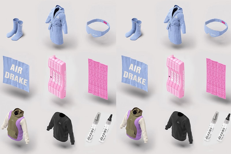 drake clothing brand nike defected garments pink blue hoodie