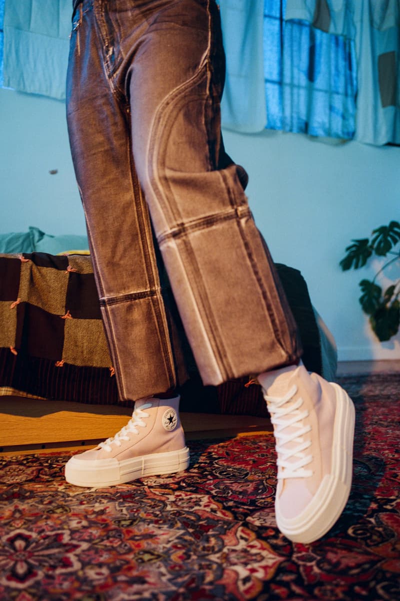 converse eunice chang style residency ctas cruise sneaker chuck taylor all star silhouette lace up high top shoe pink black blush skater skate 90s inspired los angeles california