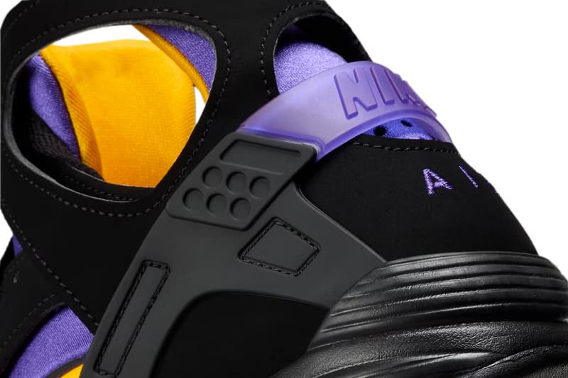 nike air flight huarache "lakers away" kobe bryant sneakers footwear where to buy release information price 