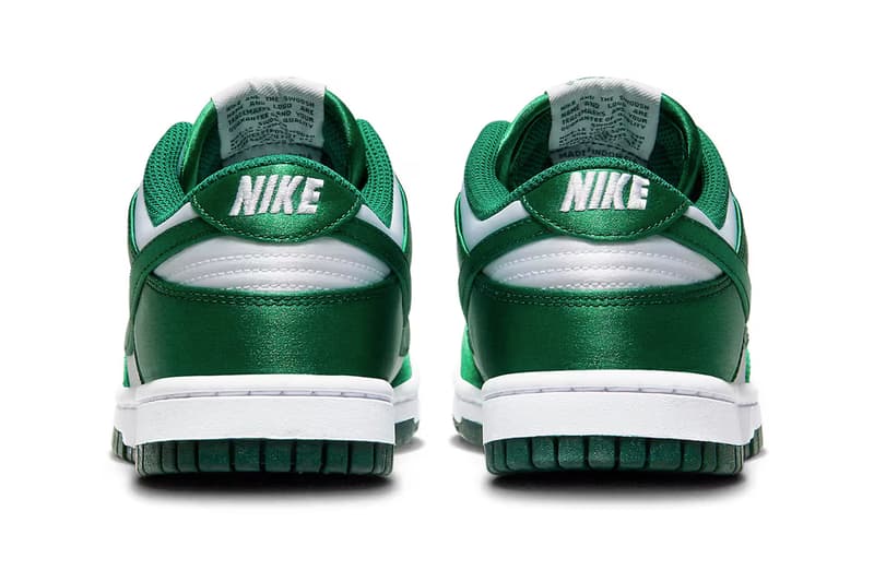 nike dunk low michigan state satin sneakers footwear