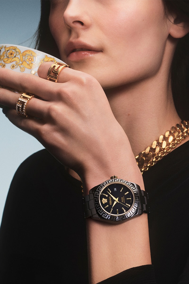 versace watches dv one automatic black white pink ceramic release details