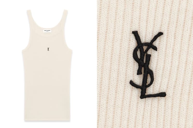 saint laurent white cream tank top loewe prada 