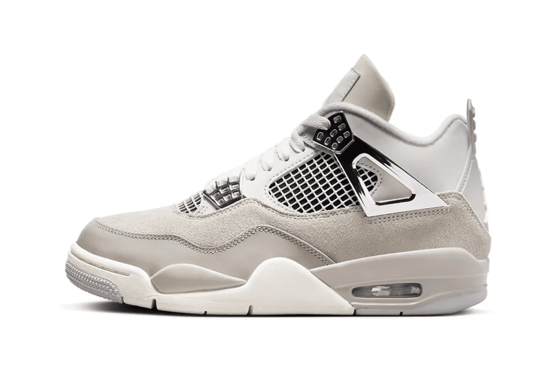 air jordan 4 frozen moments sneakers women grey white silver