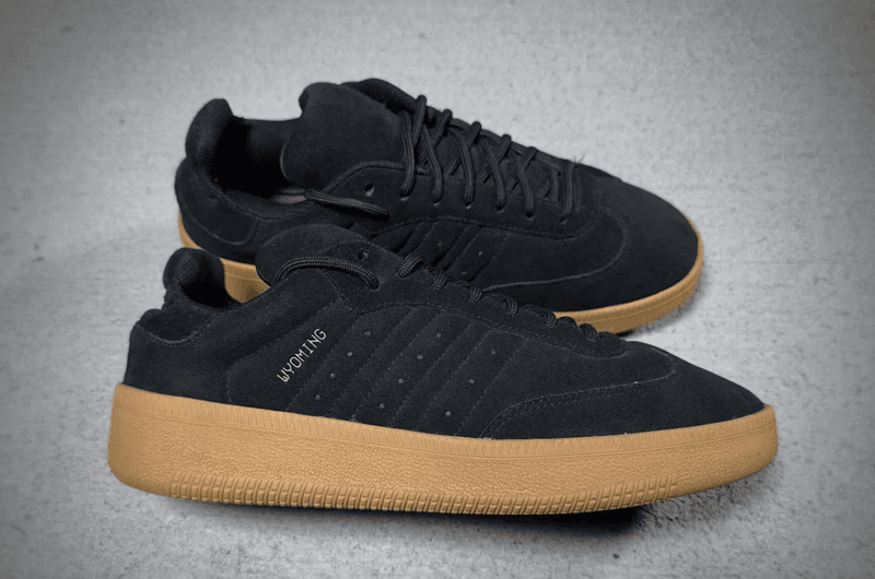 adidas yeezy samba sneaker black suede rubber sole 