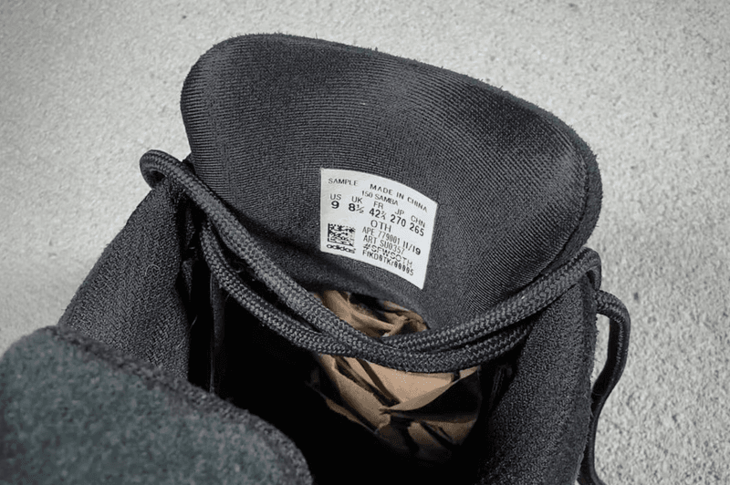 adidas yeezy samba sneaker black suede rubber sole 