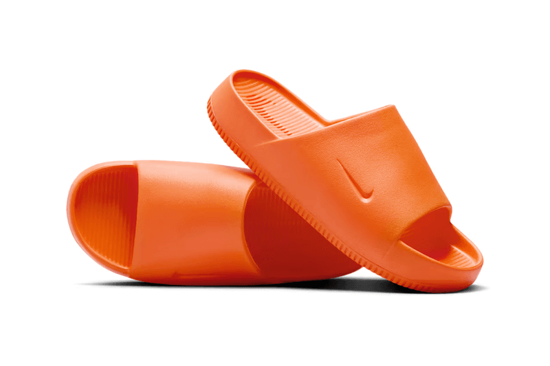 nike calm slide orange slip on shoe 