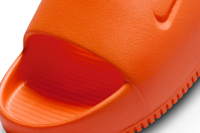 nike calm slide orange slip on shoe 