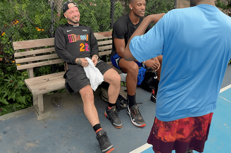 j balvin music artist air jordan nike rio sneaker red black orange