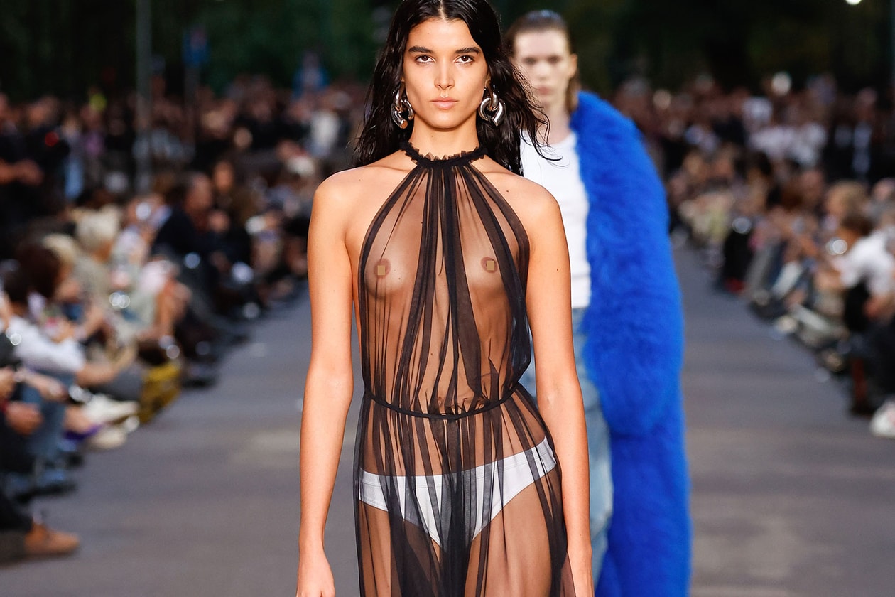 sheer fabrics naked dressing tulle netting embroidery spring summer runway fashion show copenhagen