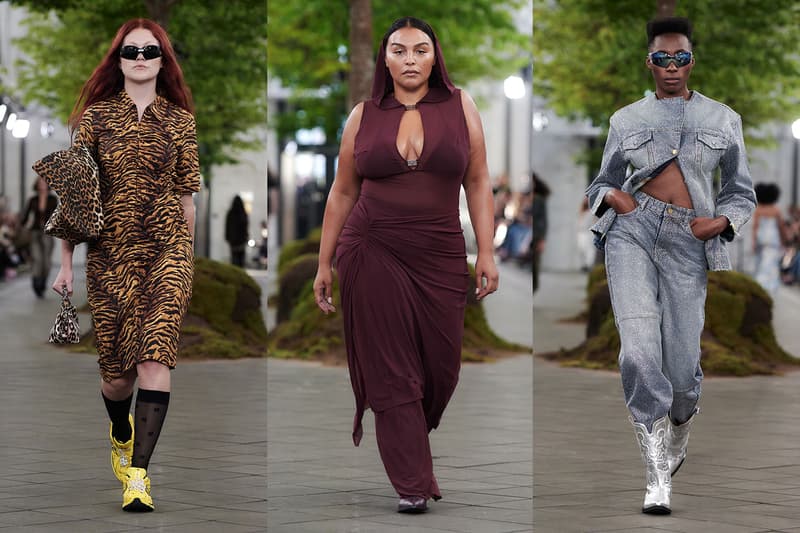 ganni new balance paloma elsesser ace and tate glasses sneakers ai runway copenhagen fashion show