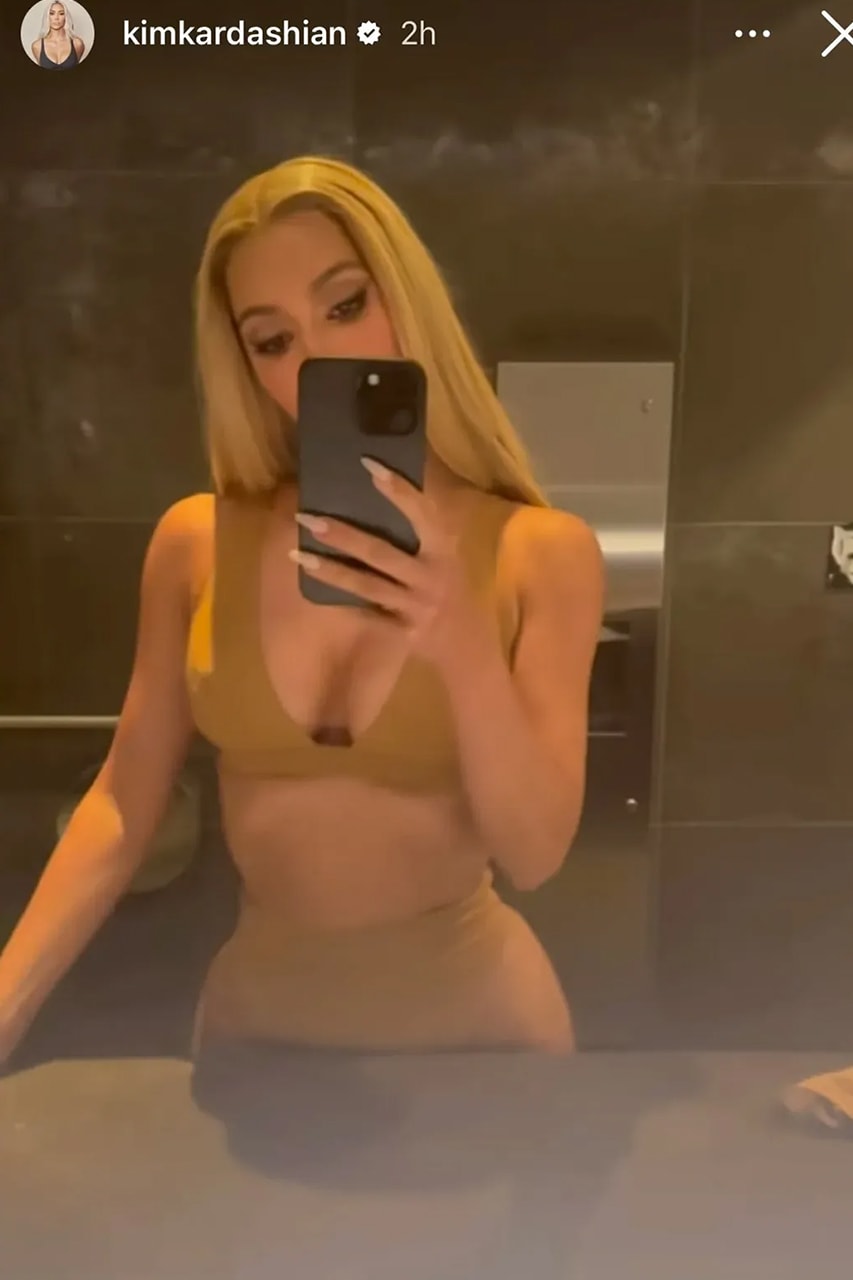 Kim Kardashian Blonde Buss Down Hairstyle Wig Install Photos Instagram