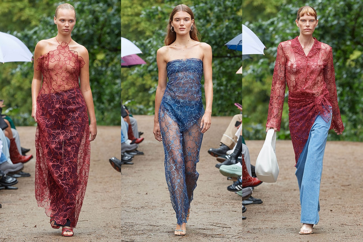 sheer fabrics naked dressing tulle netting embroidery spring summer runway fashion show copenhagen