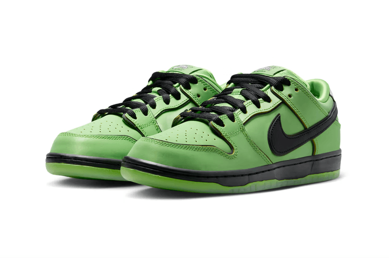nike sb dunk powerpuff girls sneaker buttercup blossom pink green shoes bubbles blue