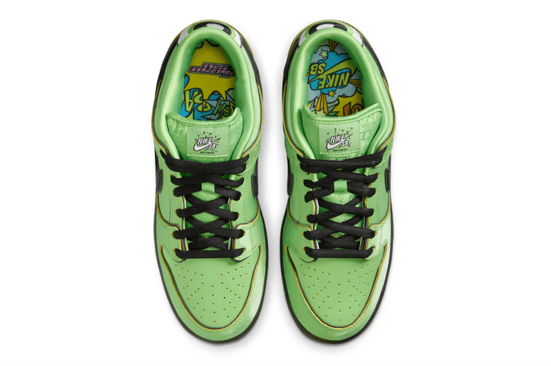 nike sb dunk powerpuff girls sneaker buttercup blossom pink green shoes bubbles blue