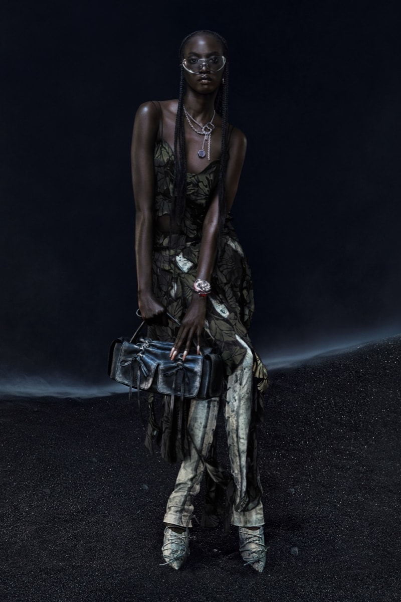 anok yai acne studios fall winter dresses bags distressed denim models