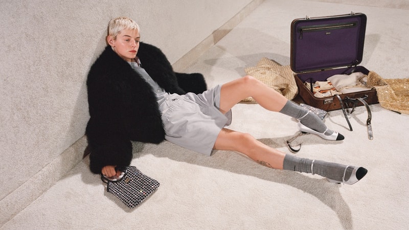 emma corrin miu miu holiday christmas