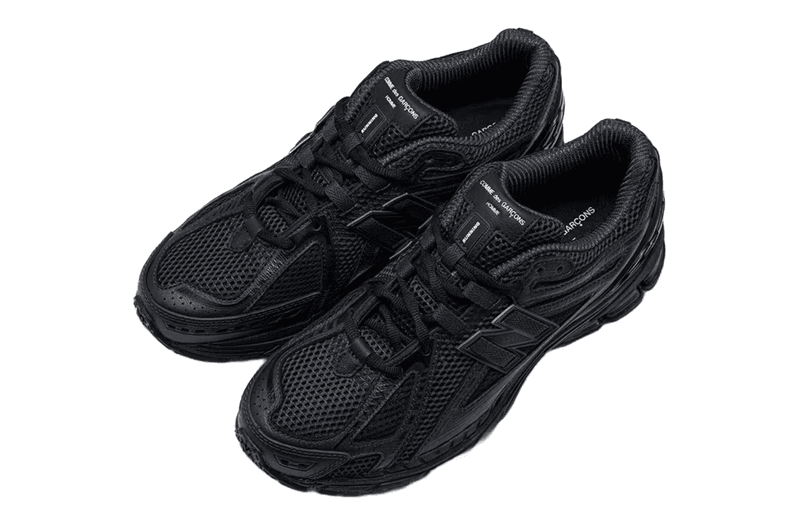 comme des garcons new balance sneaker white black mesh sole