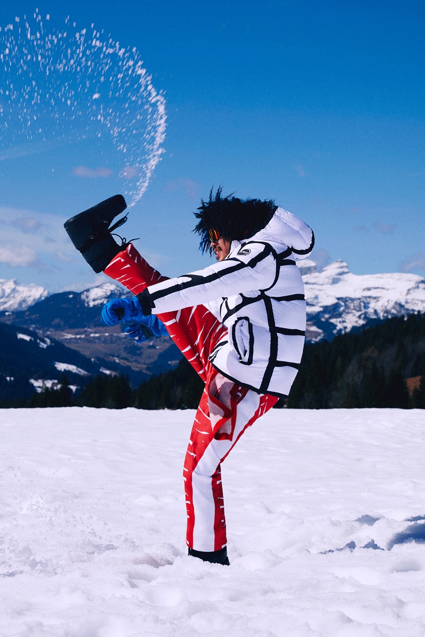 Joshua vides colmar ski clothes capsule knit artist art Caso Di Neve the race is on campaign vest skis erwin stricker 