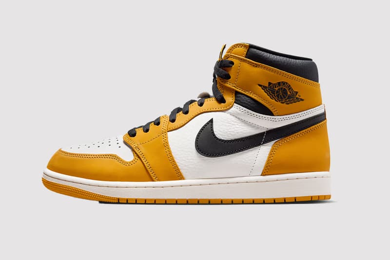 air jordan nike high og sneaker yellow ochre black white laces
