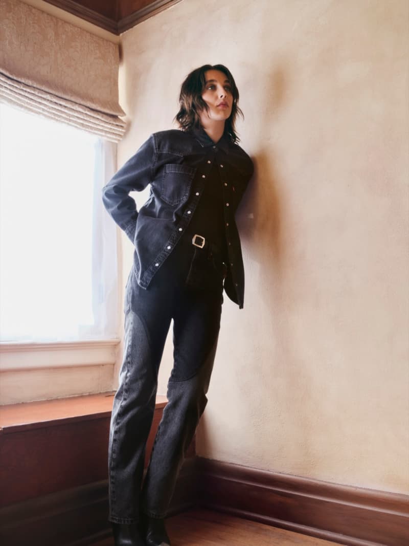 emma chamberlain levi's denim purple season festive christmas