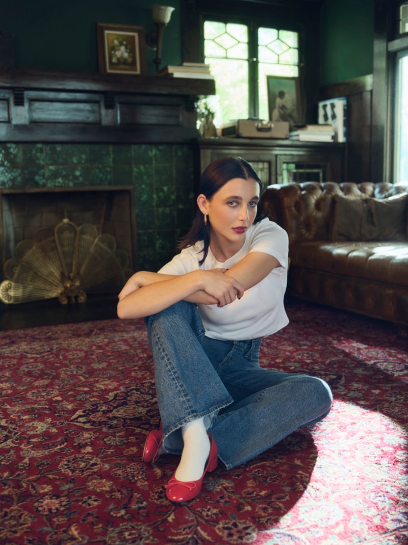 emma chamberlain levi's denim purple season festive christmas