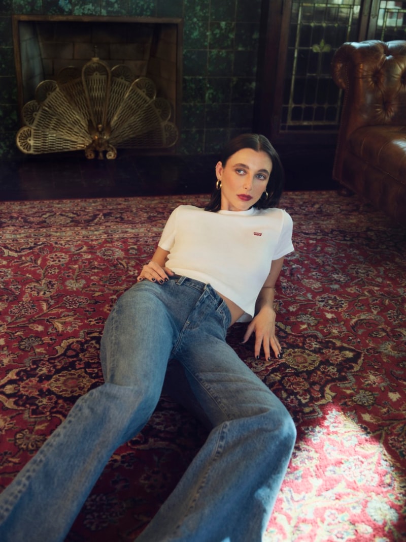 emma chamberlain levi's denim purple season festive christmas