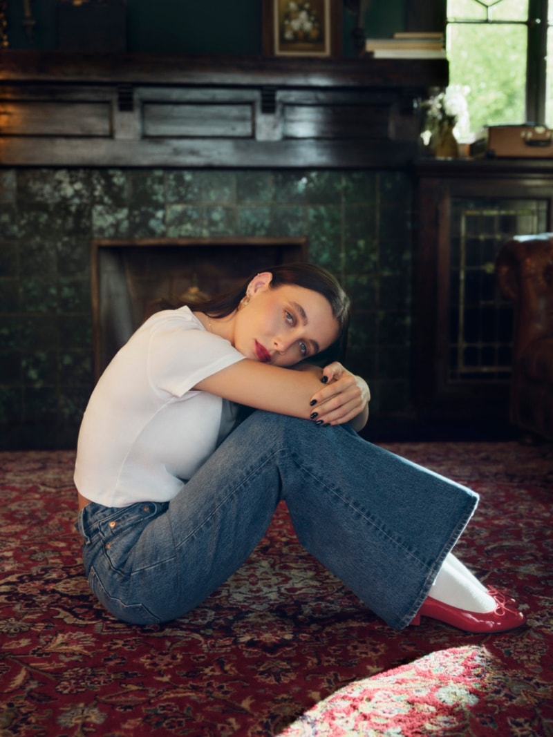emma chamberlain levi's denim purple season festive christmas