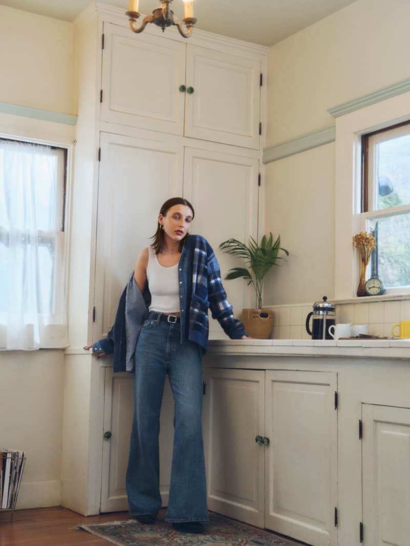 emma chamberlain levi's denim purple season festive christmas