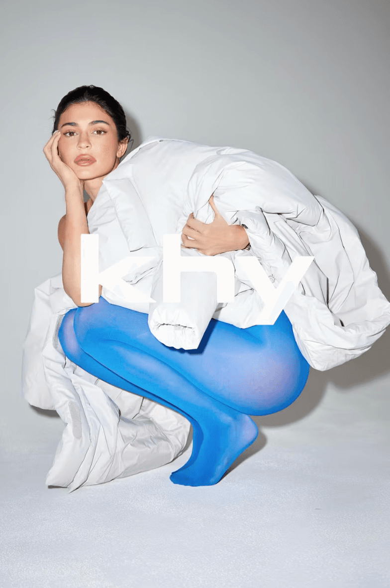 kylie jenner khy puffer jackets blue white black coats