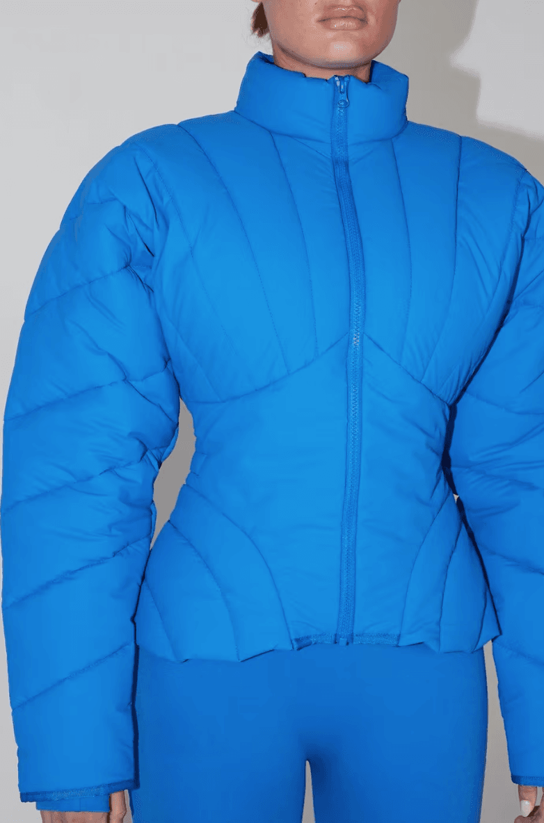 kylie jenner khy puffer jackets blue white black coats