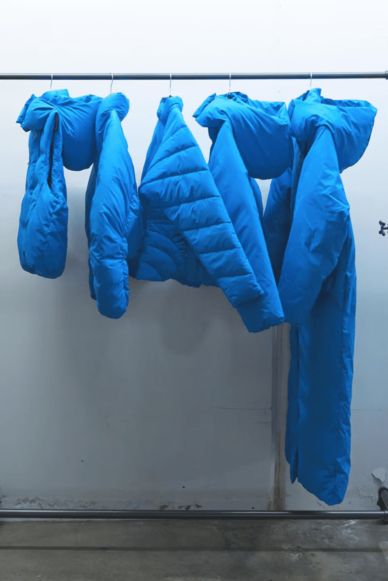 kylie jenner khy puffer jackets blue white black coats