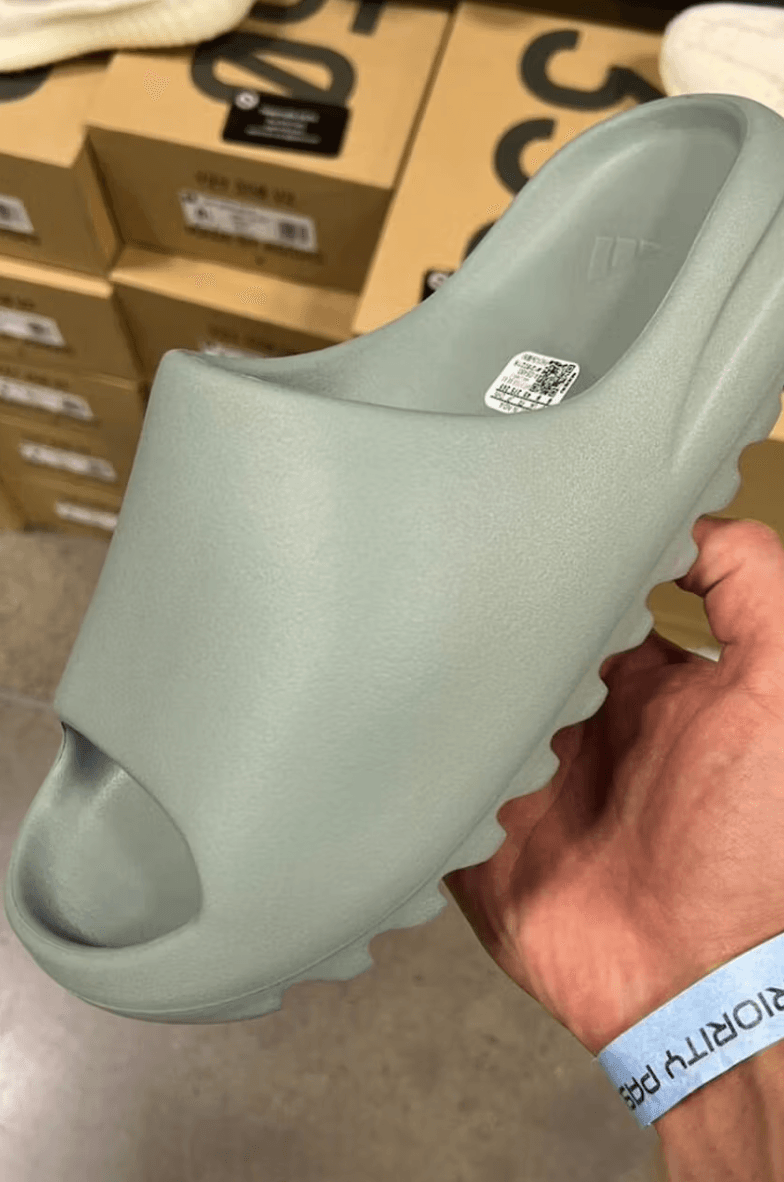 adidas yeezy slide salt green grey blue footwear slip on shoe