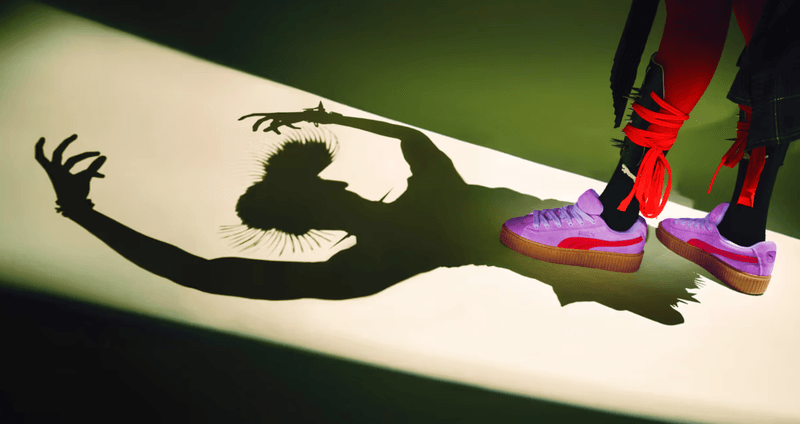 rihanna puma fenty creeper sneaker suede blue black orange