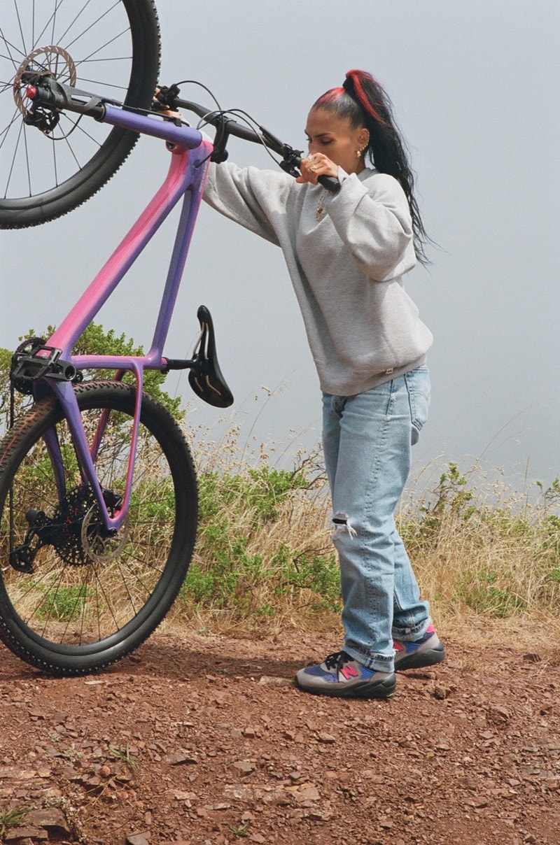 new balance levi's mt sneaker outdoors bike riding bicycle pink purple beige 