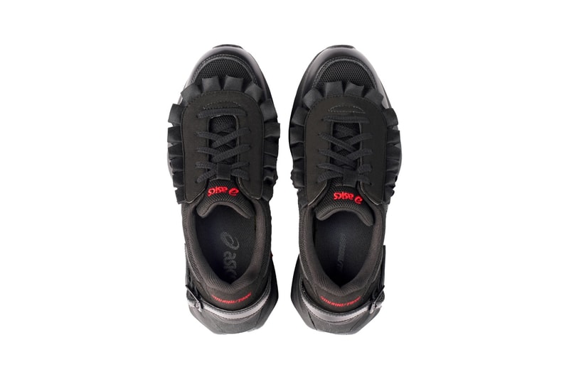 shushu tong asics trainers shoes black frill