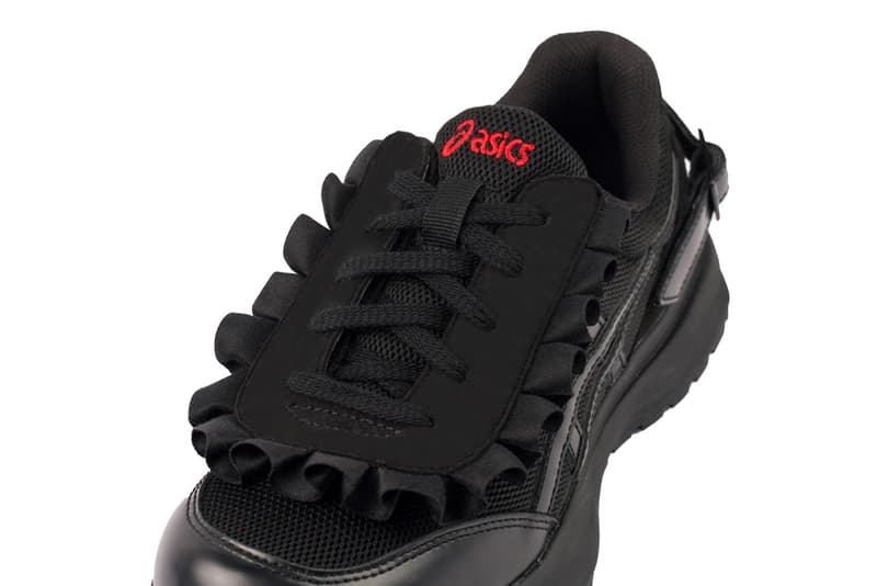 shushu tong asics trainers shoes black frill