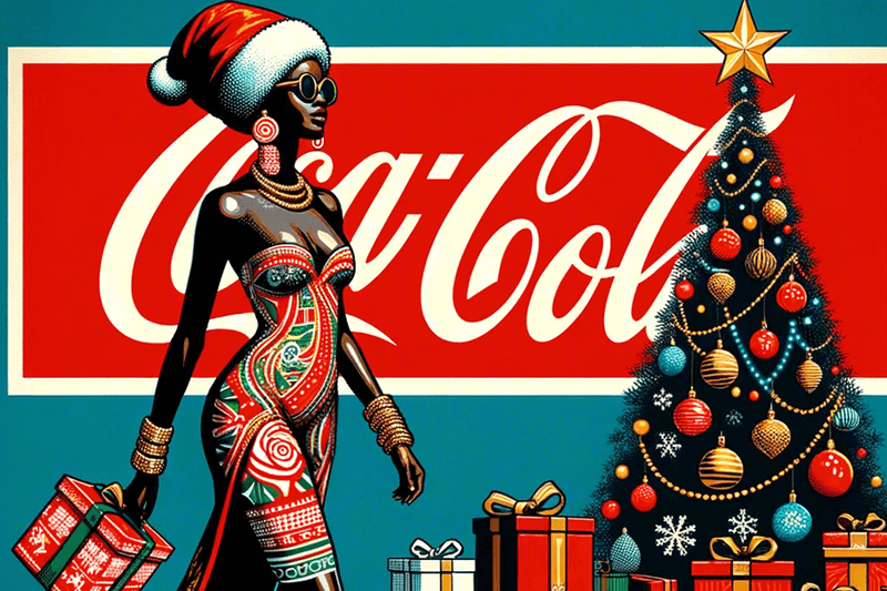 Winnie Harlow, Coca-Cola, AI Generated, Create Real Magic, Christmas 