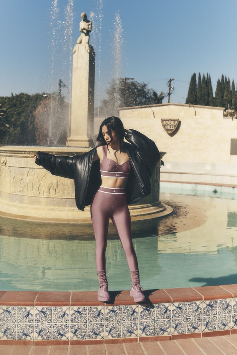 blackpink jisoo kpop artist alo yoga leggings bras activewear spring los angeles wellness meditation matcha 