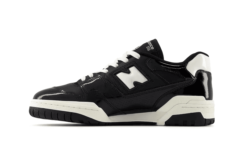 new balance 550 sneaker blue white patent leather