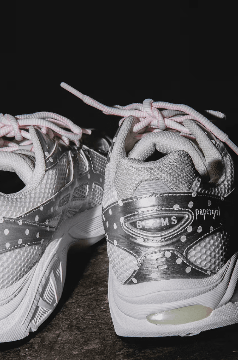 papergirl paris beams asics gt 2160 shoe silver pink white laces