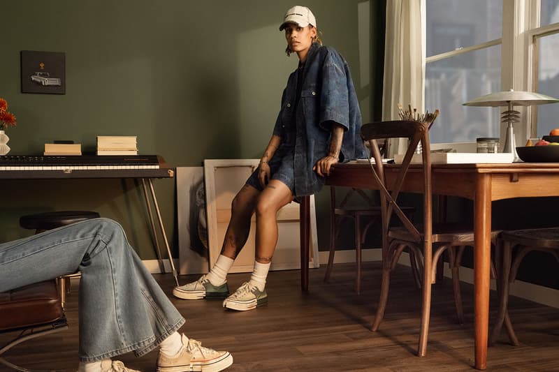 feng chen wang converse chuck 70 sneaker green off white distressed shoe