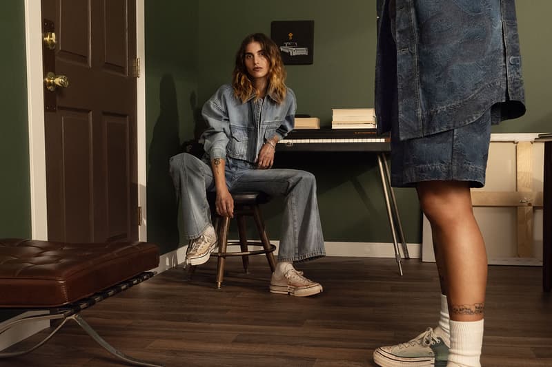 feng chen wang converse chuck 70 sneaker green off white distressed shoe