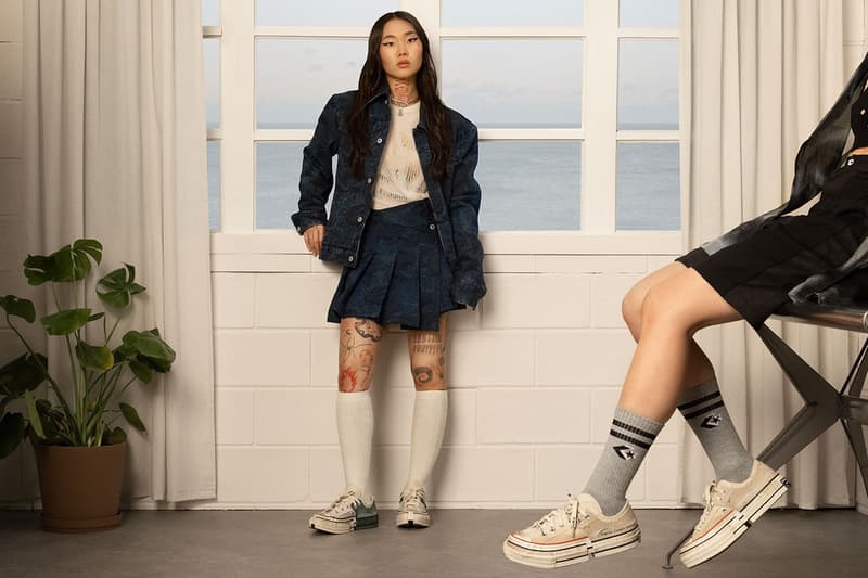 feng chen wang converse chuck 70 sneaker green off white distressed shoe