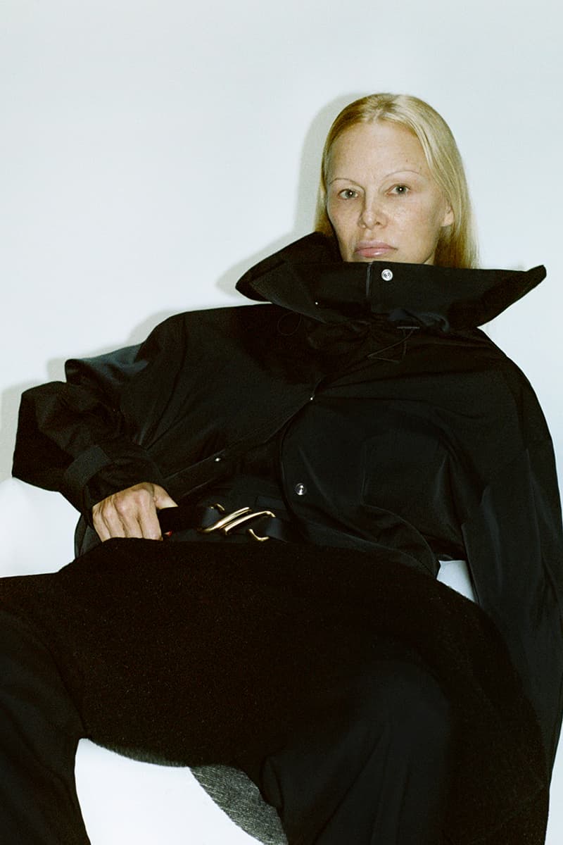 pamela anderson proenza schouler clothes makeup puffer jacket