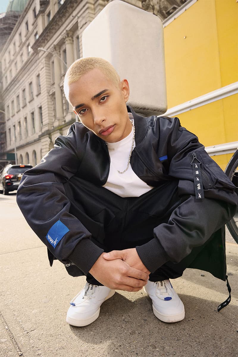 milk makeup, rebook, sneakers, outerwear, workwear, equipment essentials collection, creative, milk studios 