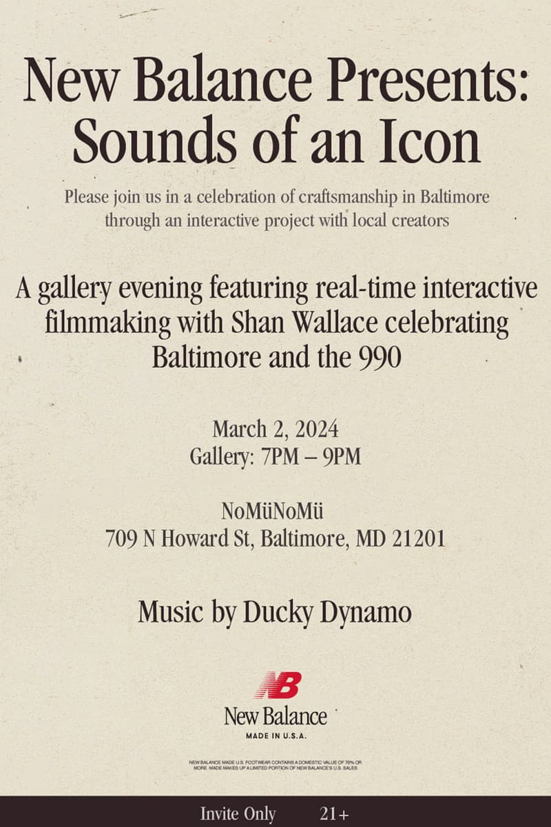 New Balance Sounds of an Icon Event in Baltimore Gallery and Workshop Experience